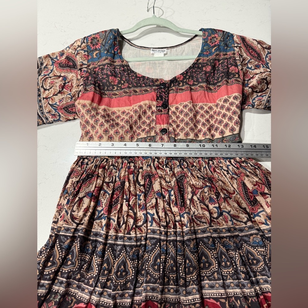 Melrose Boho Patchwork Bohemian Midi Dress - Picture 4 of 8